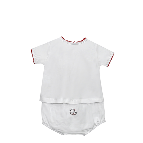 Red/White Unisex Diaper Set