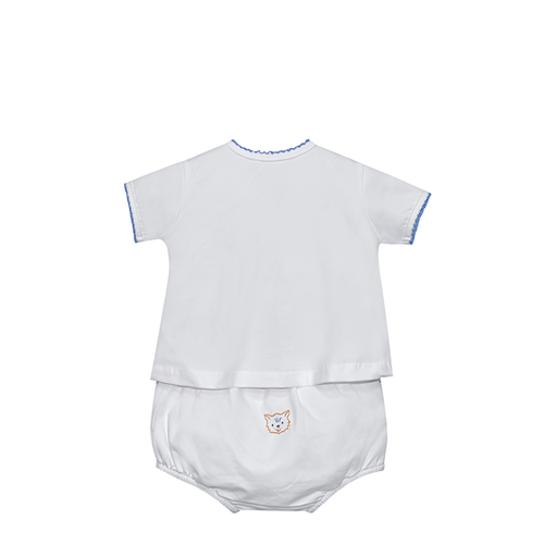 Blue/White Unisex Diaper Set