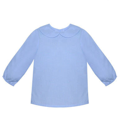 Teagan Shirt-Blue Micro Gingham - Remember Nguyen