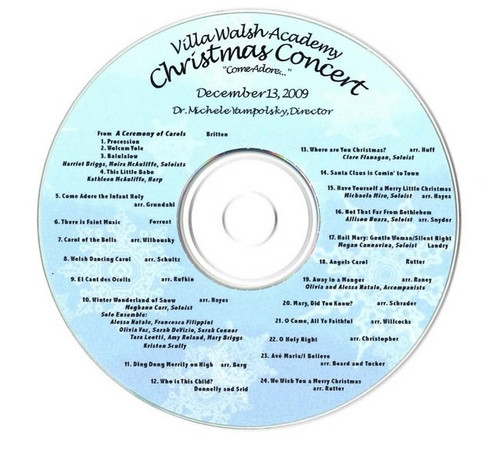 Villa Walsh Christmas Concert "Come Adore..." 2009 CD