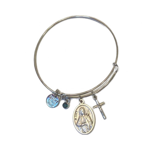 St Lucy Silver Bangle