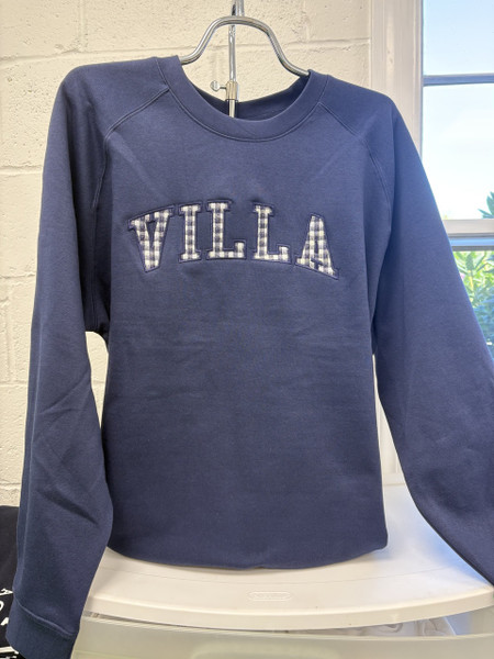 Gingham Crewneck - Navy