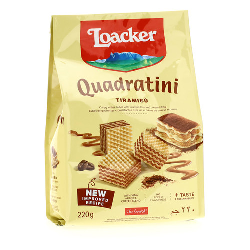 Loacker Quadratini 220gx18 Tiramisù