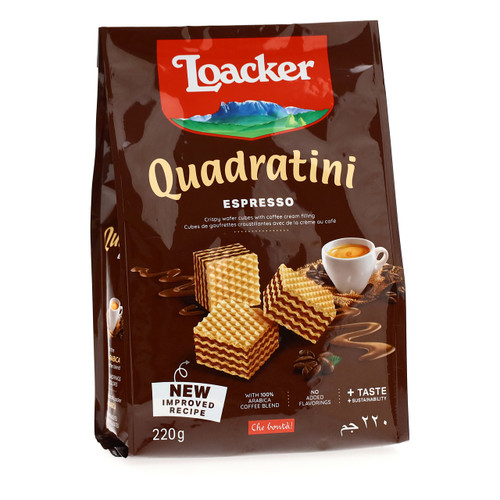 Loacker Quadratini 220gx18 Espresso