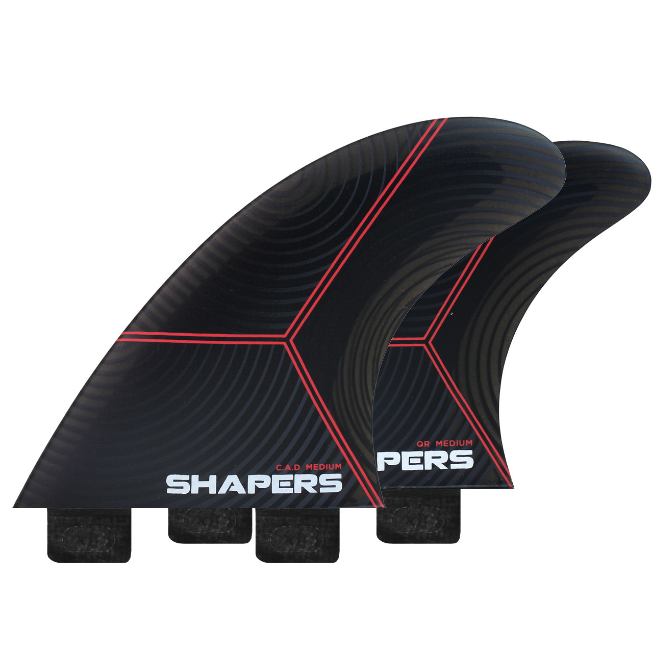 サーフィン・ボディボード SHAPERS C.A.D. Medium Air Lite C.A.D Air-Lite Quad Fin Set - Medium | FCS Compatible