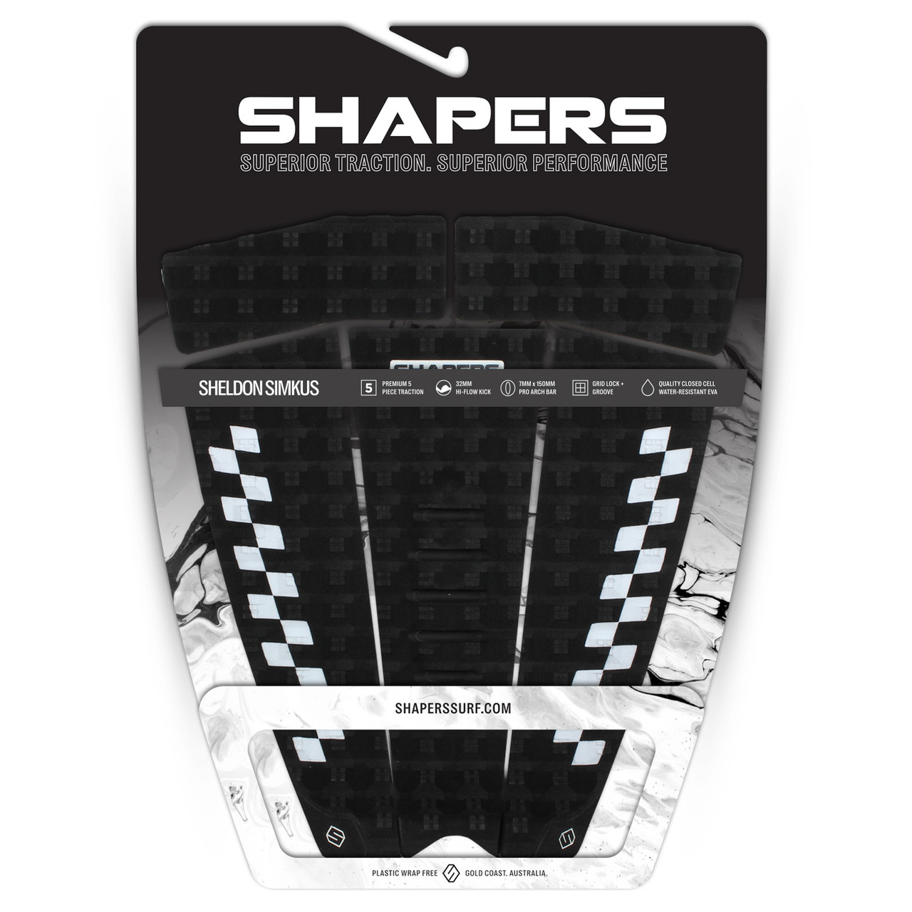 Sheldon Simkus Pro Model 5 Piece Traction : Black - Shapers Surf Co