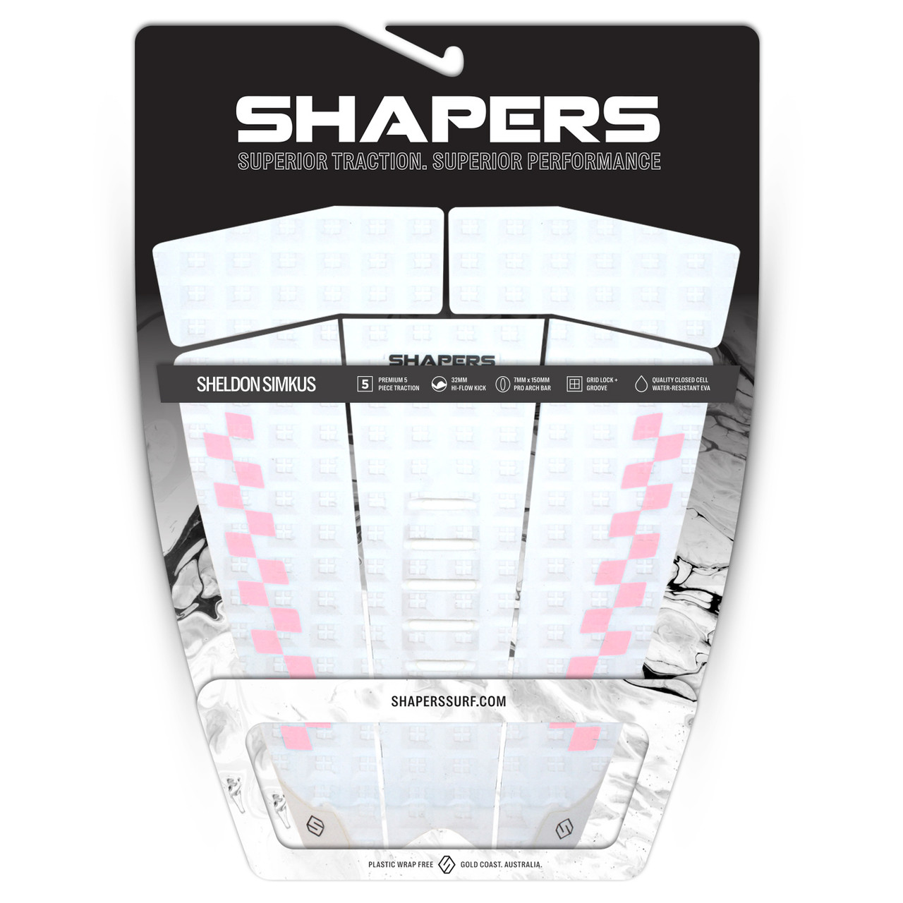 Sheldon Simkus Pro Model 5 Piece Traction : White / Blue - Shapers
