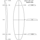 6'5 PU Surfboard Blank - Surf Formula Black Stringer - C1