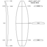 6'9 PU Surfboard Blank - Surf Formula Natural Stringer - S