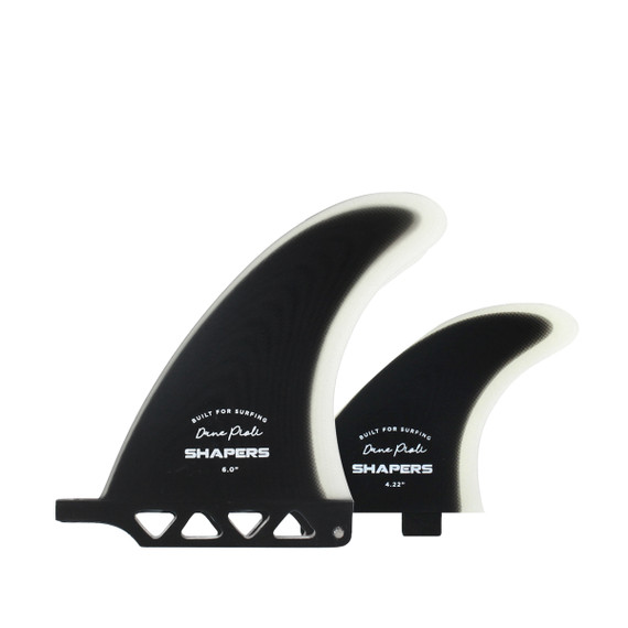 6" Dane Pioli Longboard Fin- Dual Tab - Black Clear