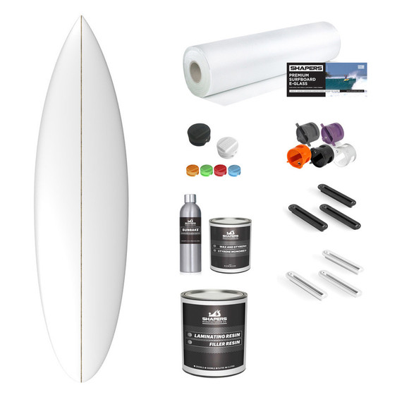 Machine Shape Blank and Material Kit: PU SHORTBOARD ROUND TAIL