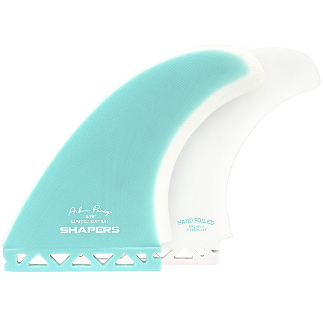 Asher Pacey 5.79" Twin Fin Set - Teal White