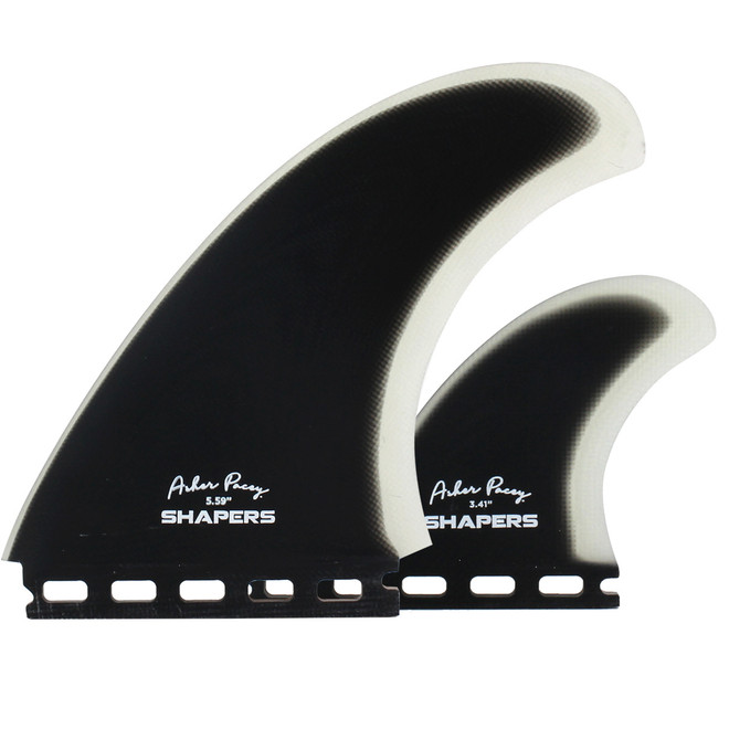 Asher Pacey 5.59" Twin Fin Set - Black Clear