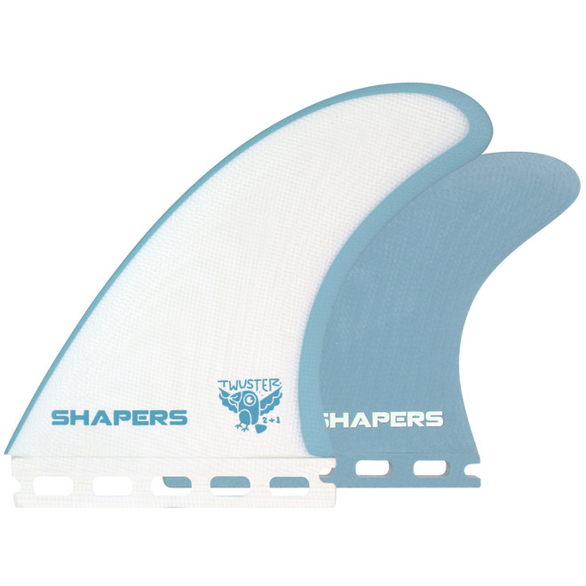 Twuster  2+1 Twin Fin Set  - White Blue