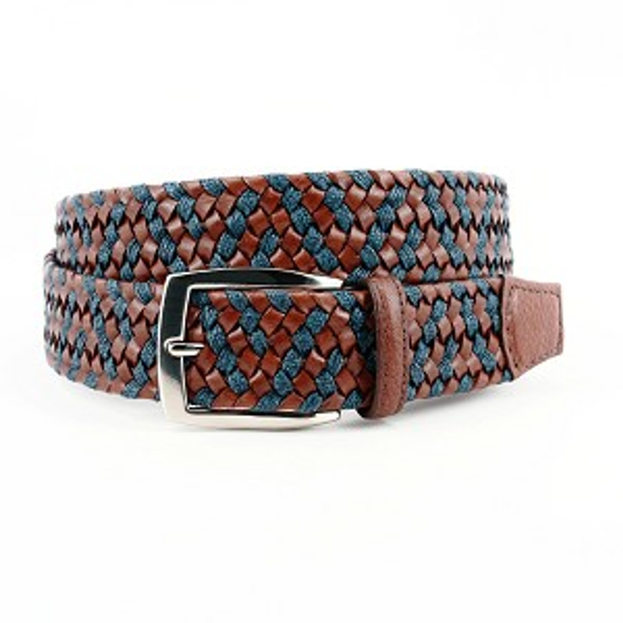 Torino Italian Braided Leather/Linen Belt