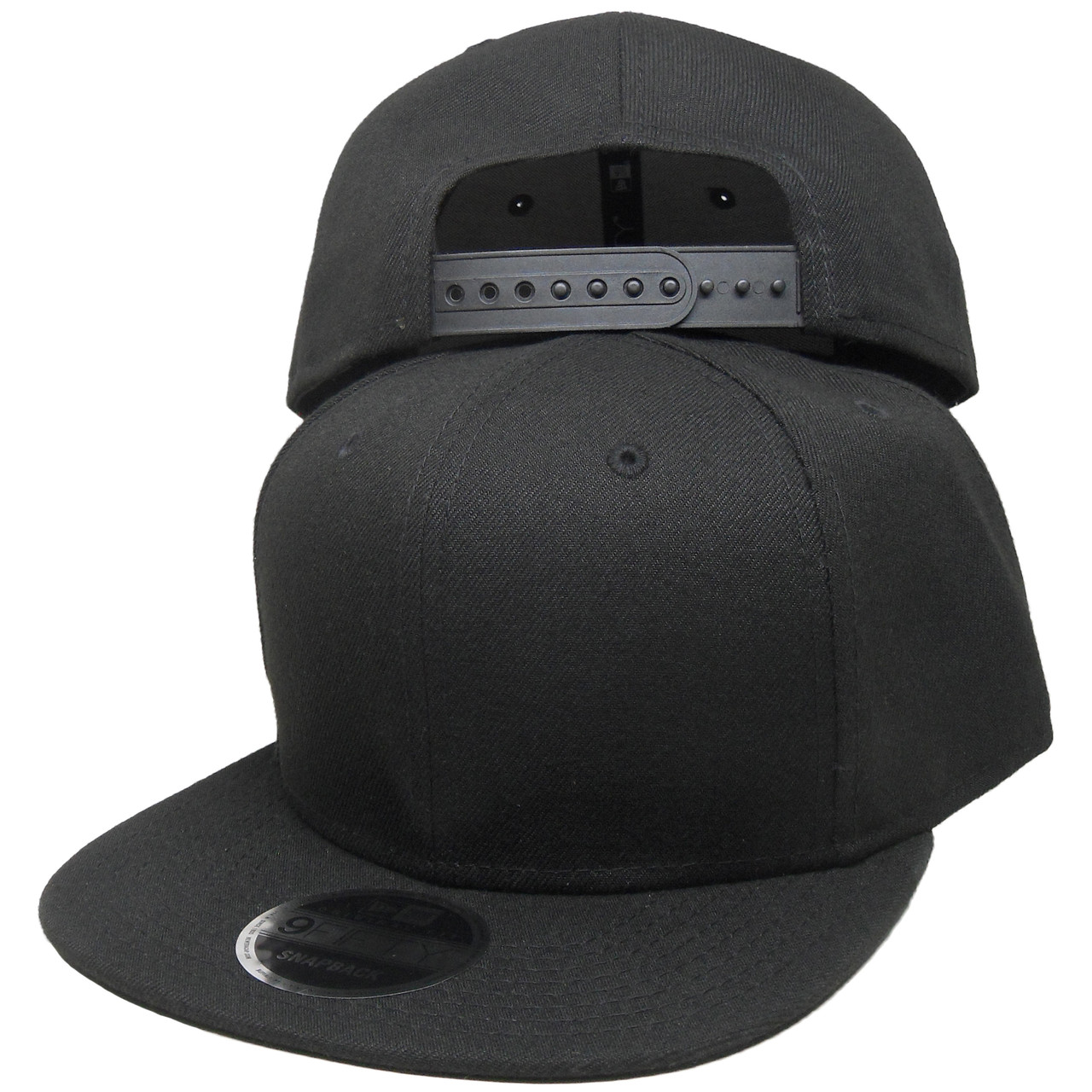 Plain Blank New Era 9fifty Of Snapback Hat All Black Ecapsunlimited Com