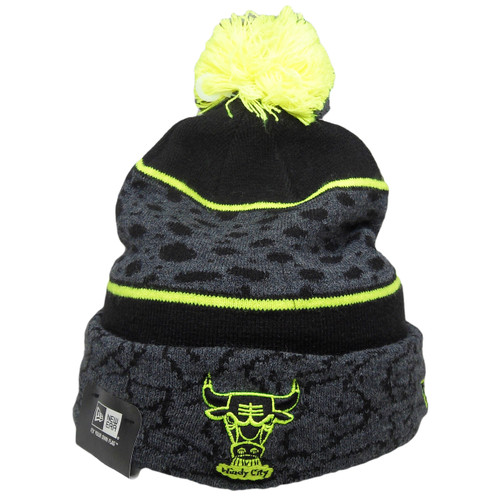 Chicago Bulls New Era Polar Print Knit - Graphite Gray, Black, Lime Green