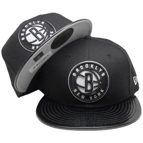 Brooklyn Nets New Era 59fity Black Team Fitted Hat Black Leather White Ecapsunlimited Com