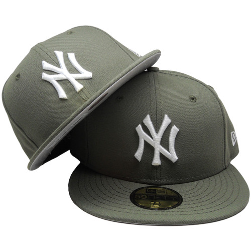 New York Yankees New Era Custom 59Fifty Fitted Hat - New Olive, White