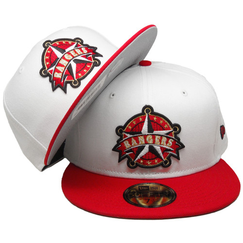 red and gold fitted hat