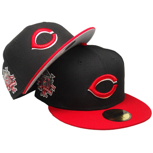 Cincinnati Reds Custom 150 Year Anniversary 59Fifty Fitted - Black, Red, White