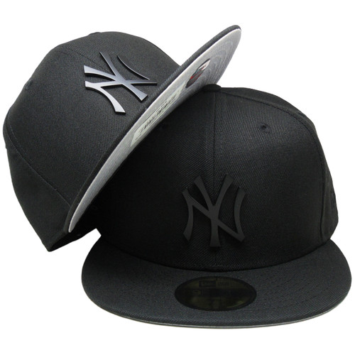 New York Yankees New Era Custom Metal Badge 59Fifty Fitted - Black, Gray