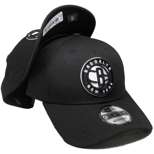 Brooklyn Nets New Era 9Forty Adjustable Hat - Black, White