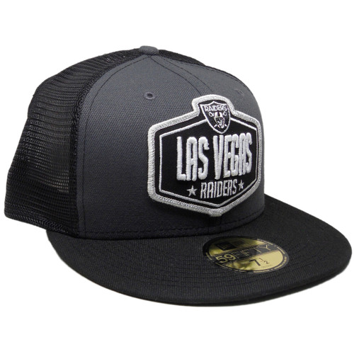 Las Vegas Raiders New Era NFL Draft Hat 59Fifty Fitted - Graphite, Black, White