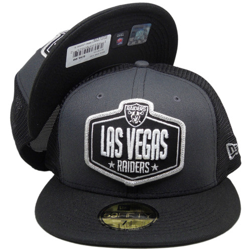 Las Vegas Raiders New Era NFL Draft Hat 59Fifty Fitted - Graphite, Black, White