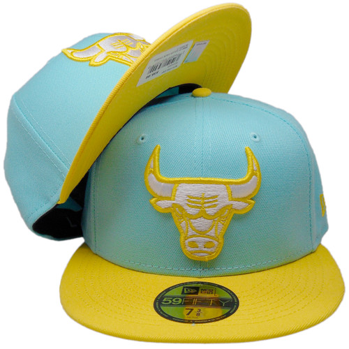 Chicago Bulls 2-Tone New Era 59Fifty Fitted - Blue Tint, Yellow, White