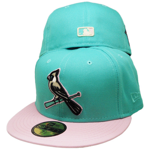 St. Louis Cardinals Busch Stadium Custom NE Fitted - Mint Green, Pink, Yellow
