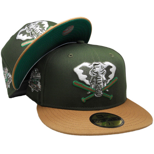 Oakland Athletics 89 WS Custom NE 59Fifty Fitted - Olive, Wheat, Kelly Green
