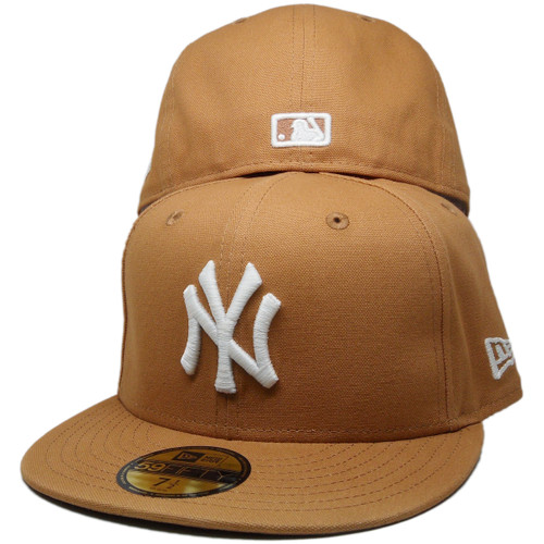 New York Yankees Custom New Era 59Fifty Fitted - Light Bronze, Glow White