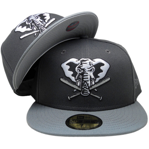 Oakland Athletics Custom NE 59Fifty Fitted - Graphite, Medium Gray, White