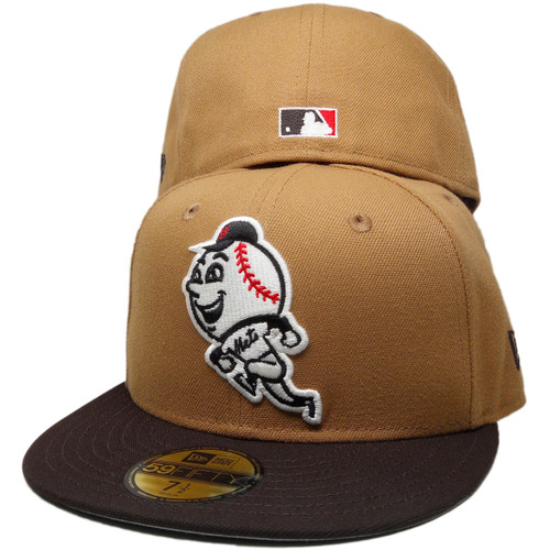 New York Mets 'Mr. Mets' Custom NE Fitted - Lt. Bronze, Dark Brown, Red