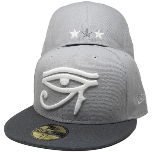 Eye of Horus Custom New Era 59Fifty Fitted - Gray, Graphite, Glow White