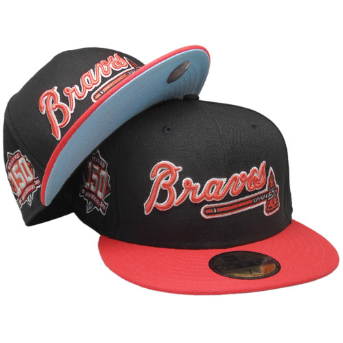 Atlata Braves 150 Ann. Custom New Era 59Fifty Fitted - Black, Infrared, Sky
