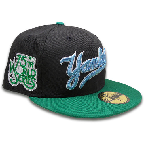 New York Yankees 'Yusuke' Custom New Era Fitted - Black, Green, Sky Blue
