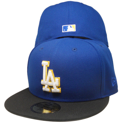Los Angeles Dodgers 50 Anniversary Custom NE Fitted - Royal, Black, Yellow