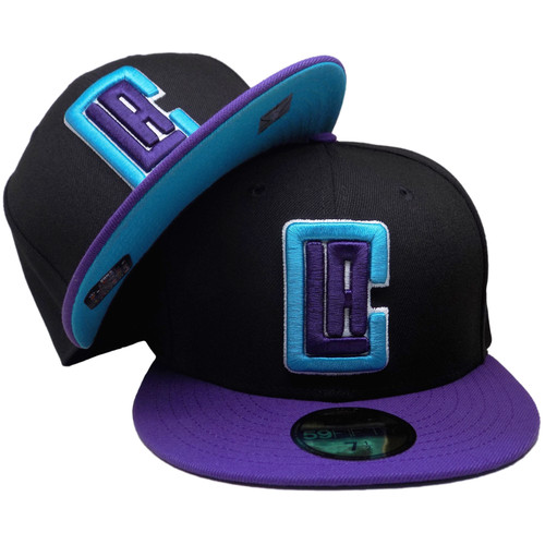 Los Angeles Clippers Custom New Era 59Fifty Fitted - Black, Purple, Aqua