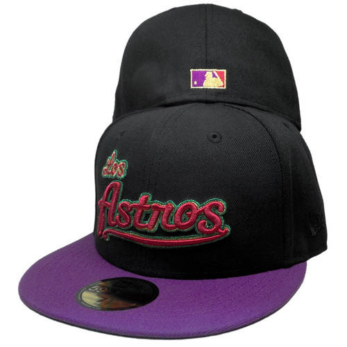Houston Astros 'Mardi Gras' Custom New Era Fitted - Black, Purple, Green
