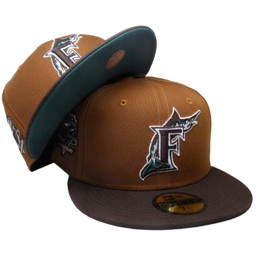 Florida Marlins 'AJ 1 Cacao Wow' Custom New Era Fitted - Cacao, Brown, Green