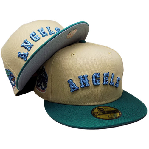 California Angels 35 Anniversary Custom New Era Fitted - Vegas Gold, Green, Sky