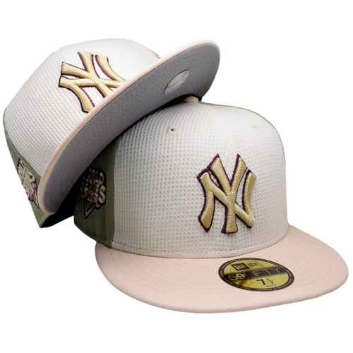 New York Yankees New Era Thermal Front Edition Fitted - Cream, Green, Peach
