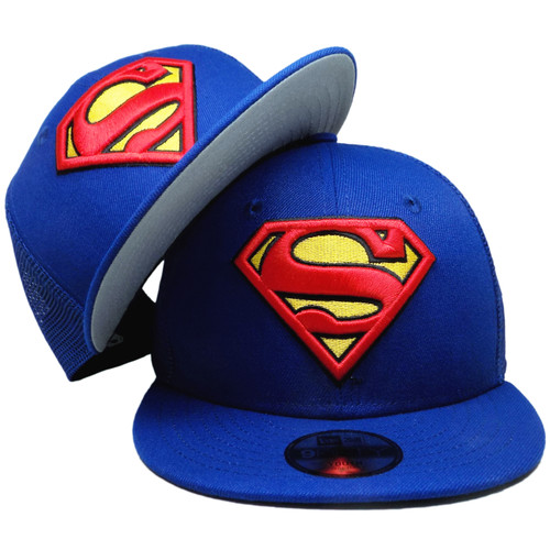 DC Comics Superman New Era KIDS Trucker 9Fifty Snapback - Royal, Red, Yellow