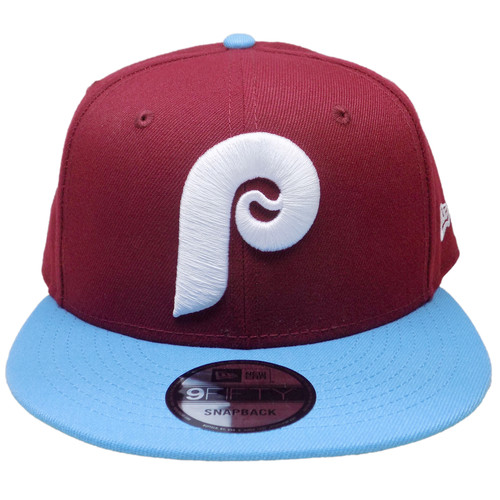 Philadelphia Phillies New Era 24 Evergreen Snapback - Cardinal, Sky Blue, White