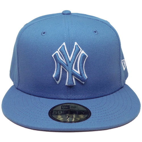 New York Yankees Custom New Era 59Fifty Fitted - Indigo Blue, White, Gray