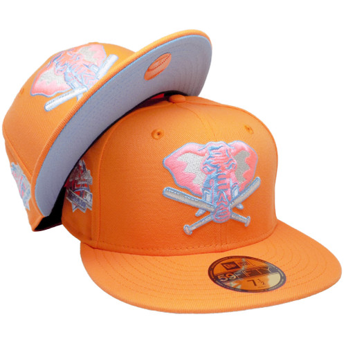 Oakland Athletics Stomper Custom New Era Fitted - Orange, Sky Blue, Silver