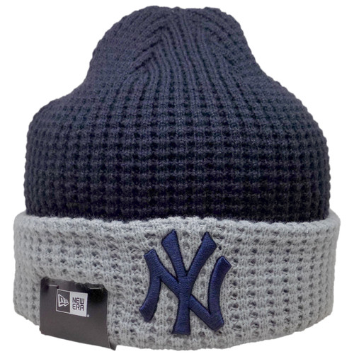 New York Yankees New Era Waffle Knit Beanie Hat - Navy, Gray