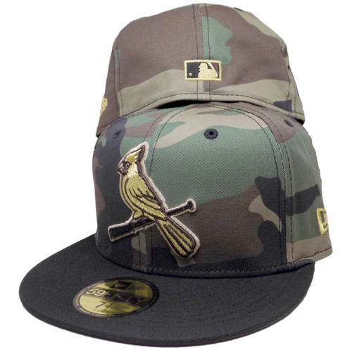St. Louis Cardinals Busch Stadium Custom NE Fitted - Camo, Black, Gold